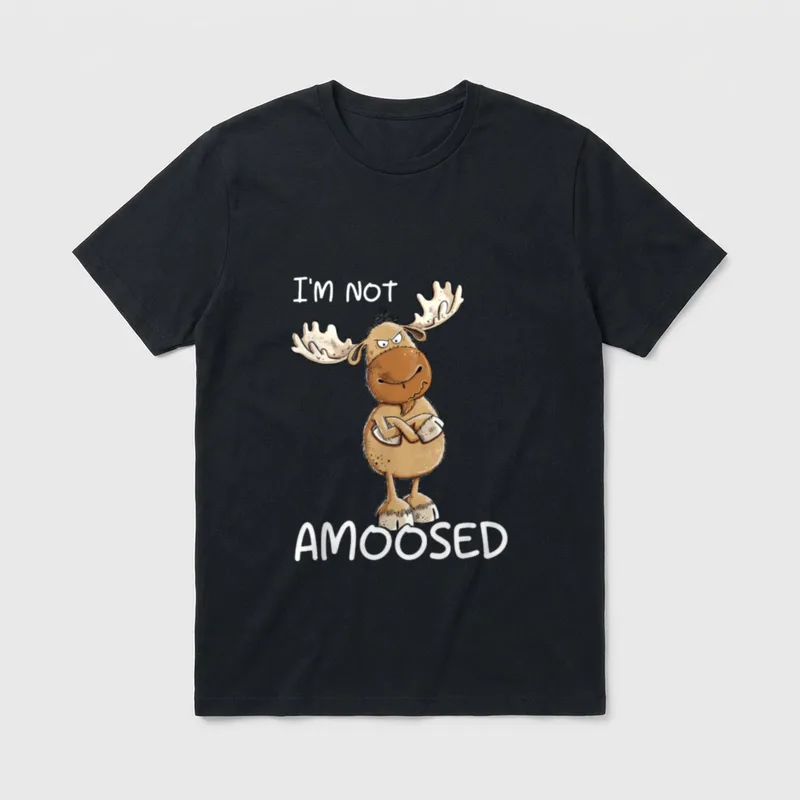Not Amoosed Elch I T-Shirt – Klassisches T-Shirt in Schwarz