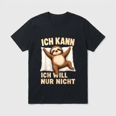 Faultier Einfach Nö Lustige T-Shirt – Klassisches T-Shirt in Schwarz