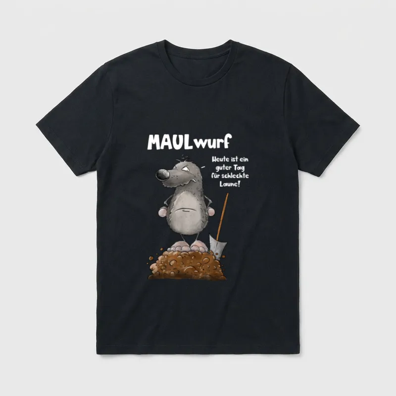 Lustiger Grummeliger Nö Maulwurf T-Shirt – Klassisches T-Shirt in Schwarz