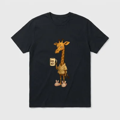 Morgenmuffel Kaffee Schlafshirt Mürrischer Giraffe T-Shirt – Klassisches T-Shirt in Schwarz