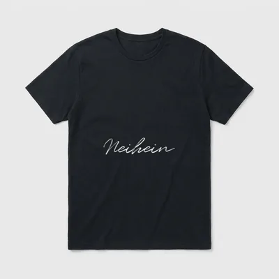 Neihein Nein Nee Nö T-Shirt – Schriftzug „Neihein“ in weißer Schreibschrift auf grau – Klassisches T-Shirt in Schwarz