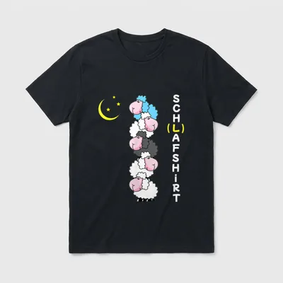 Schafe Schlafen Langschläfer Morgenmuffel T-Shirt – Klassisches T-Shirt in Schwarz