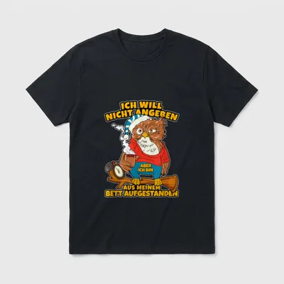 Eule Müde Faulheit Arbeit T-Shirt – Klassisches T-Shirt in Schwarz