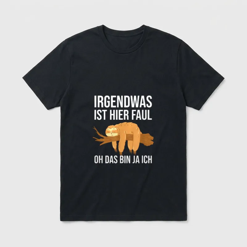 Witziges Schlafshirt Faultier Spruch T-Shirt – Klassisches T-Shirt in Schwarz