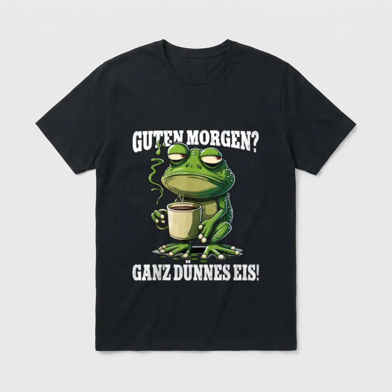 Morgenmuffel Spruch T-Shirt – Klassisches T-Shirt in Schwarz