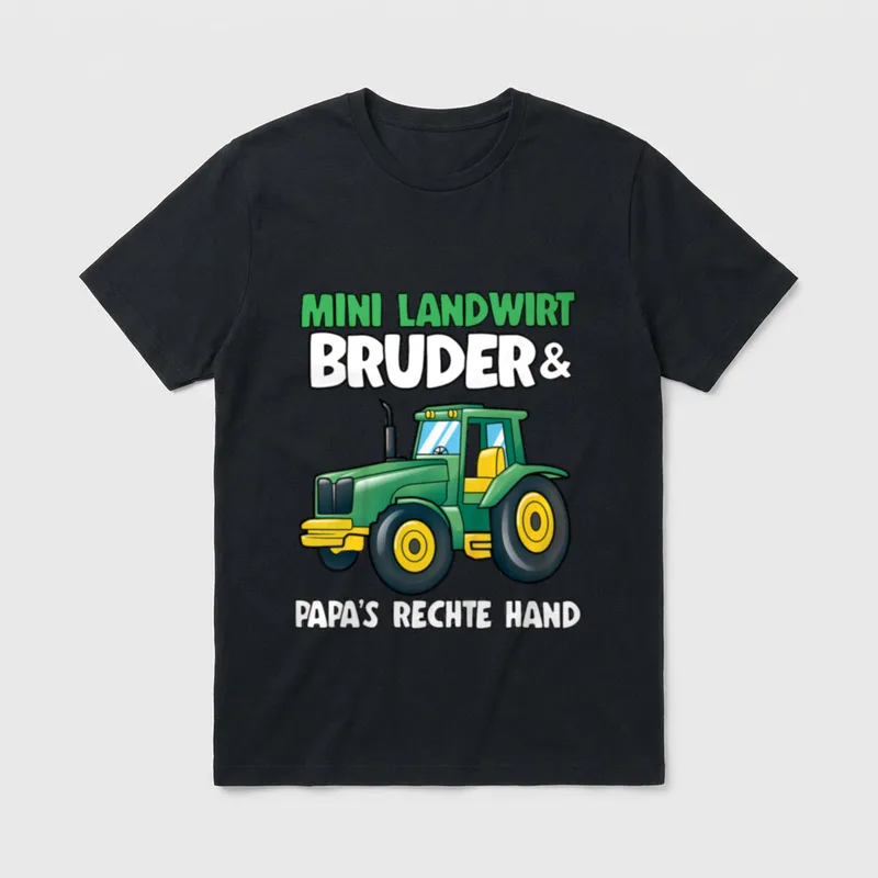 Mini Landwirt Bruder Traktoren T-Shirt – Klassisches T-Shirt in Schwarz