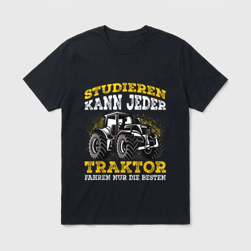 Traktor lustiger Spruch Trecker T-Shirt – Traktor mit Spruch „Traktor fahren nur die Besten“ – Klassisches T-Shirt in Schwarz