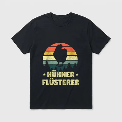 Vintage Hühner Flüsterer Lustiges T-Shirt – Klassisches T-Shirt in Schwarz