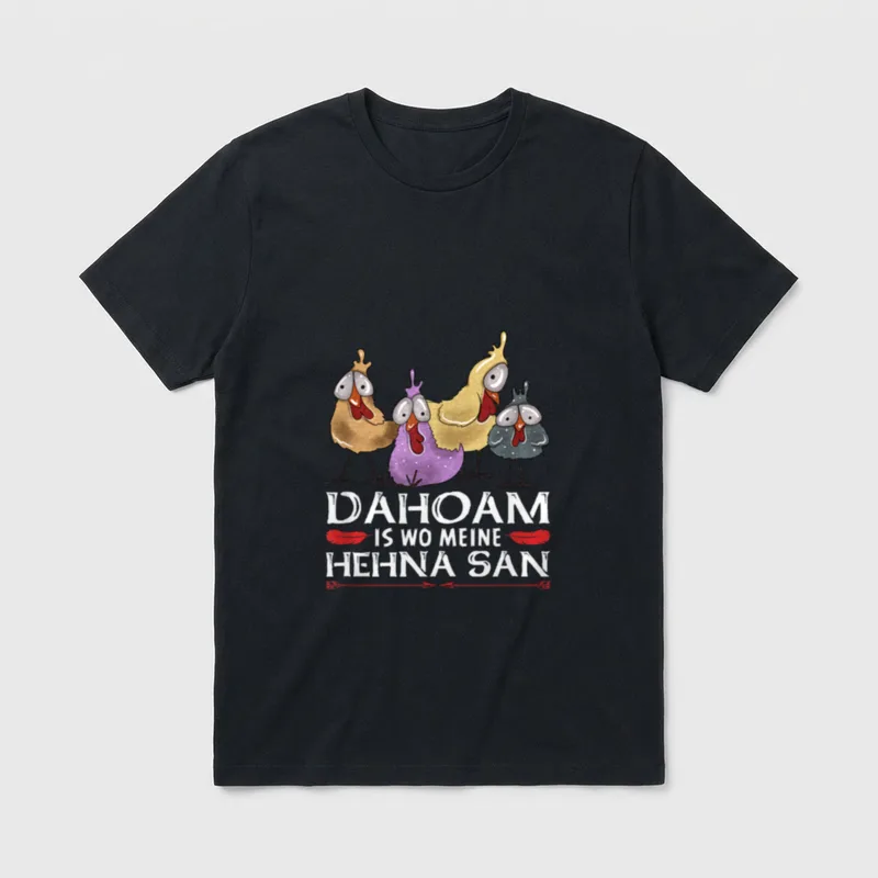 Hühnerliebhaber Bayrischer Huhn Spruch T-Shirt – Klassisches T-Shirt in Schwarz