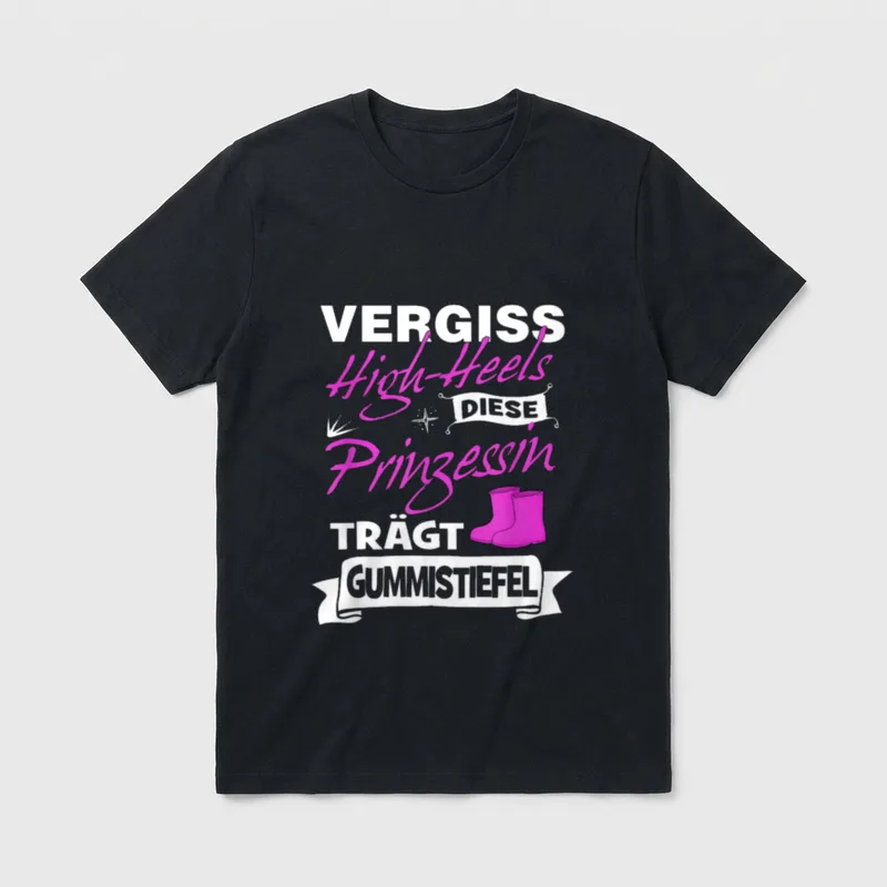 Landwirtin mit Spruch Prinzessin T-Shirt – Klassisches T-Shirt in Schwarz