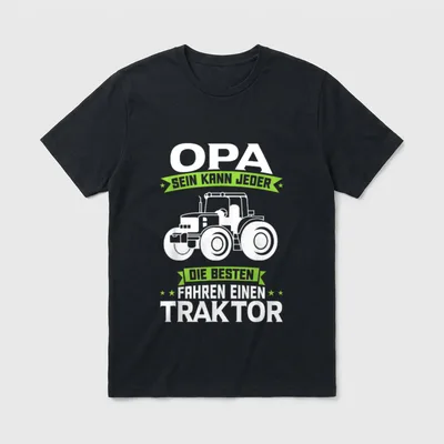 Traktor Opa Landwirt Traktorfahrer T-Shirt – Klassisches T-Shirt in Schwarz