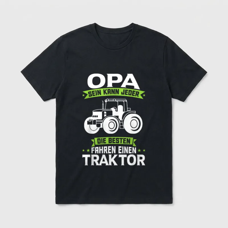 Traktor Opa Landwirt Traktorfahrer T-Shirt – Klassisches T-Shirt in Schwarz