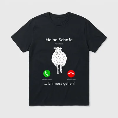 Schafe lustiges Schäfer Landwirt T-Shirt – Klassisches T-Shirt in Schwarz