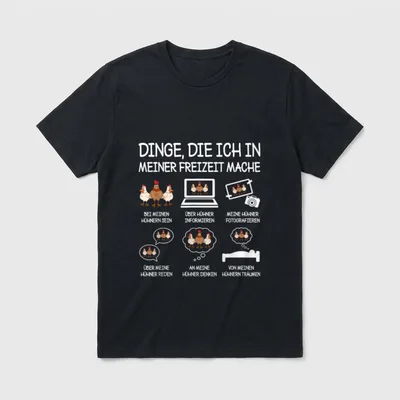 Lustiges Hühner Freizeit Chicken T-Shirt – Klassisches T-Shirt in Schwarz