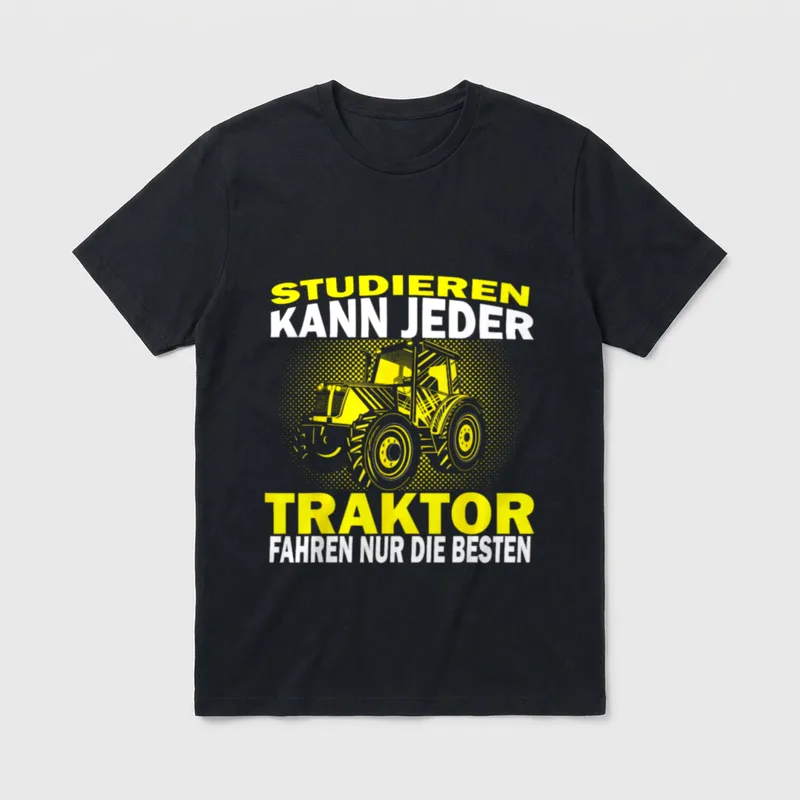 lustiges Landwirte T-Shirt – Traktor mit Spruch „Traktor fahren nur die Besten“ – Klassisches T-Shirt in Schwarz