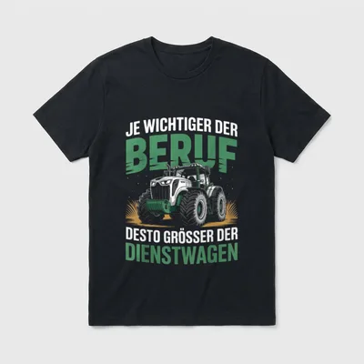 Landwirt Bauer Lustig Dienstwagen T-Shirt – Traktor mit Spruch über Beruf und Dienstwagen – Klassisches T-Shirt in Schwarz