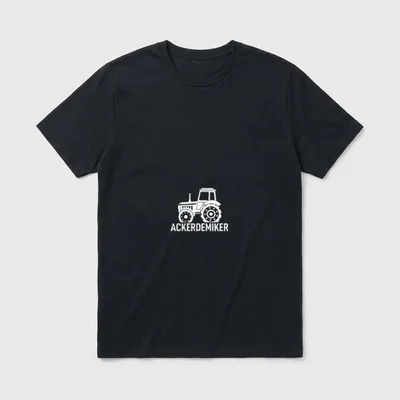 Traktor Bauer Landwirt Trecker Gülle T-Shirt – Traktor-Umriss mit Schriftzug „Ackerdemiker“ – Klassisches T-Shirt in Schwarz