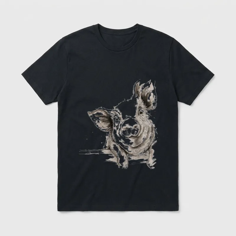 Lustiges Schwein Landwirt Schweine-Bauer T-Shirt – Klassisches T-Shirt in Schwarz