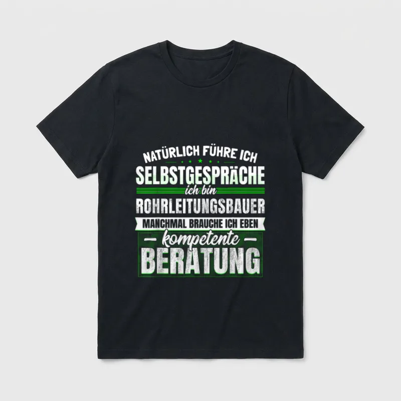 Rohrleitungsbauer Lustiges Rohr Bau T-Shirt – Klassisches T-Shirt in Schwarz