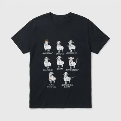 Schäfchen Wortspiel Lustig Schaf T-Shirt – Klassisches T-Shirt in Schwarz