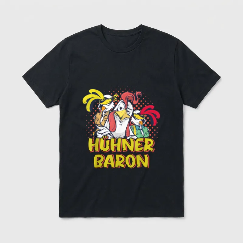 Hühnerbaron Lustiges Hühner Flüsterer Landwirt T-Shirt – Klassisches T-Shirt in Schwarz