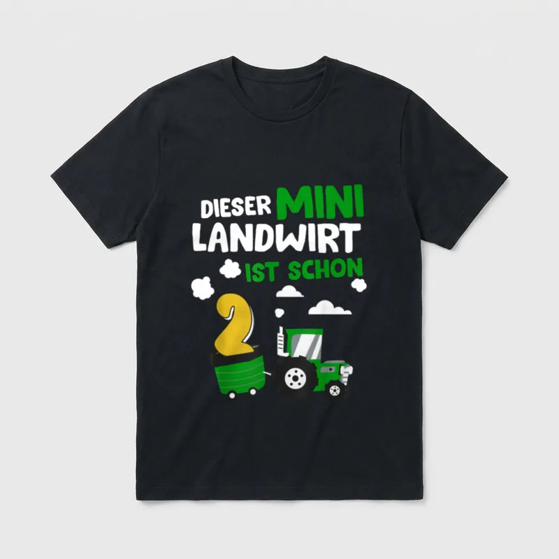 2. Geburtstag Junge Traktor T-Shirt – Klassisches T-Shirt in Schwarz