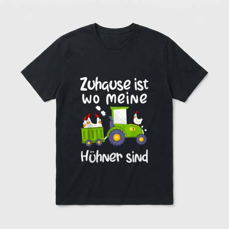 Hühner Trecker Spruch Landwirtschaft T-Shirt – Klassisches T-Shirt in Schwarz