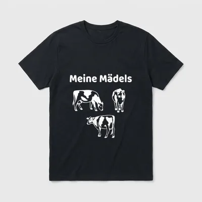 Meine Mädels Lustiger Kühe T-Shirt – Klassisches T-Shirt in Schwarz