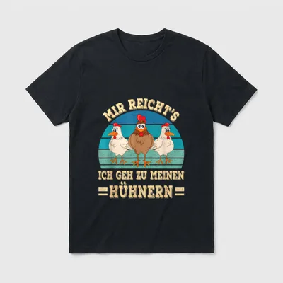 Chicken Huhn Bauer Landwirt T-Shirt – Klassisches T-Shirt in Schwarz