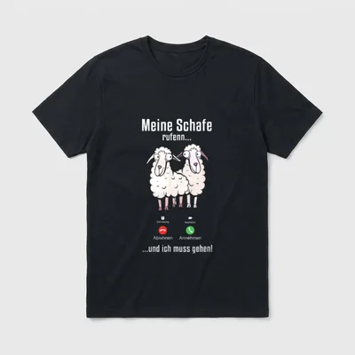 Lustiges Landwirt Schaf Bauer Design T-Shirt – Klassisches T-Shirt in Schwarz