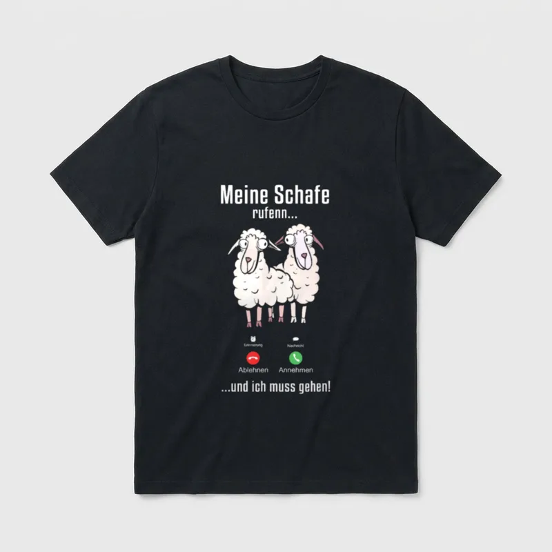 Lustiges Landwirt Schaf Bauer Design T-Shirt – Klassisches T-Shirt in Schwarz