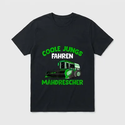 Coole Jungs fahren Mähdrescher T-Shirt – Klassisches T-Shirt in Schwarz