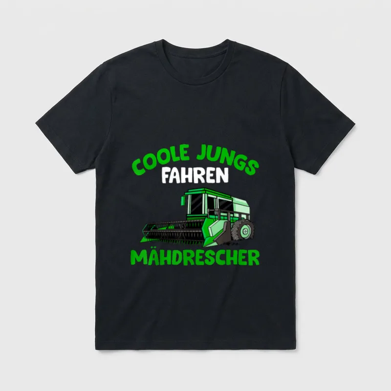 Coole Jungs fahren Mähdrescher T-Shirt – Klassisches T-Shirt in Schwarz