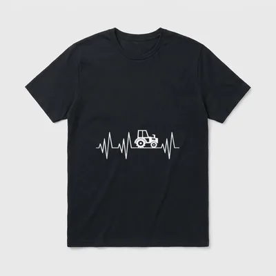 Traktor Herzschlag Trecker Landwirt Bauer T-Shirt – Klassisches T-Shirt in Schwarz