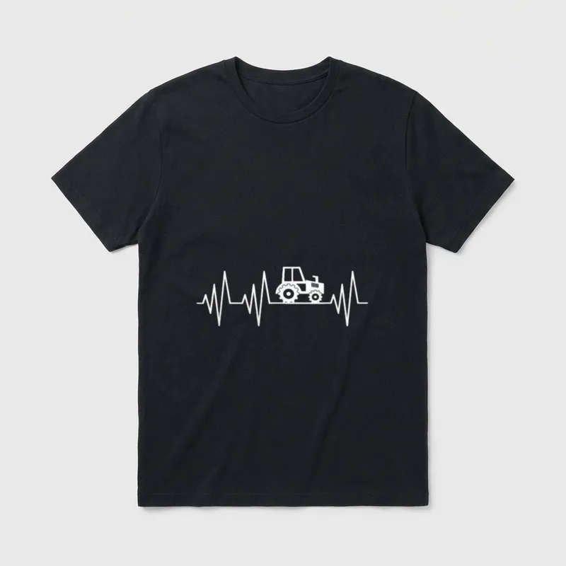 Traktor Herzschlag Trecker Landwirt Bauer T-Shirt – Klassisches T-Shirt in Schwarz