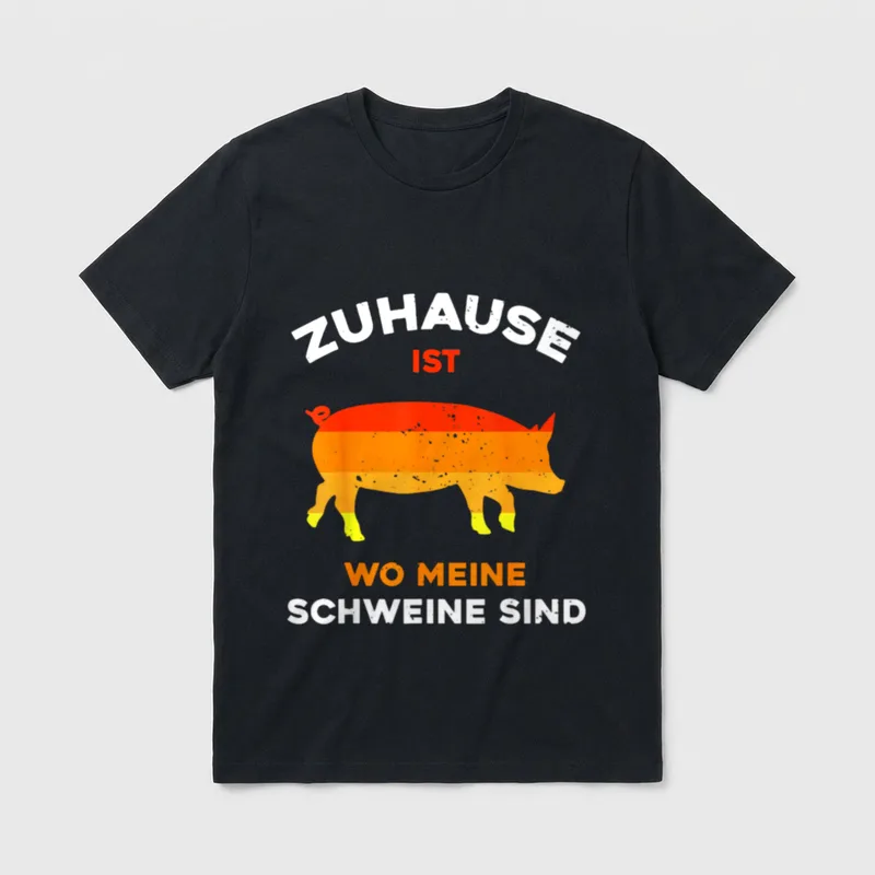 Zuhause Ist Wo Meine Schweine T-Shirt – Klassisches T-Shirt in Schwarz