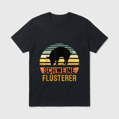 Schweine Flüsterer Lustiges Landwirt T-Shirt – Klassisches T-Shirt in Schwarz