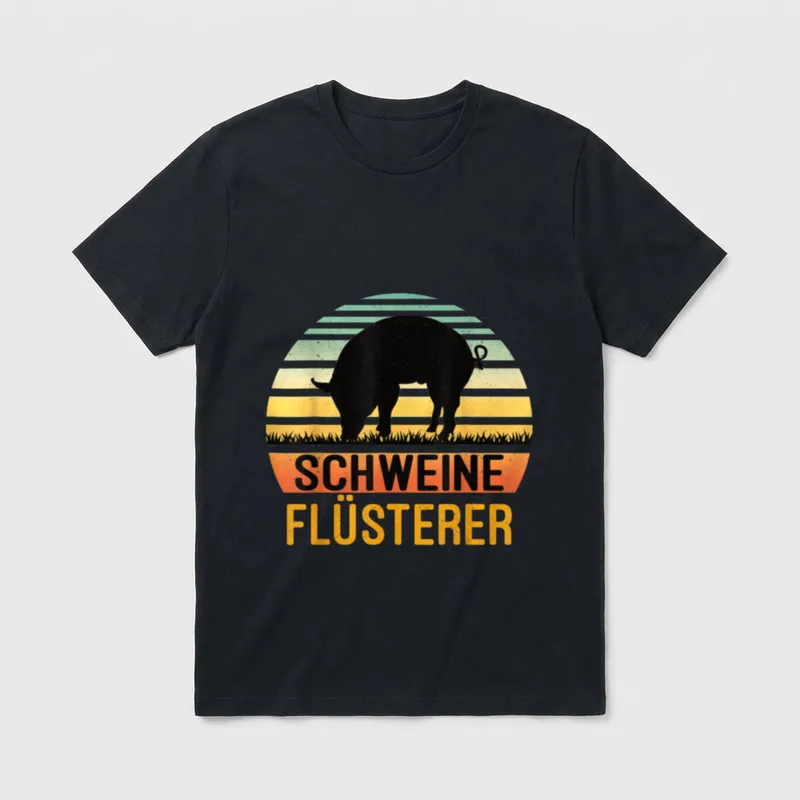 Schweine Flüsterer Lustiges Landwirt T-Shirt – Klassisches T-Shirt in Schwarz