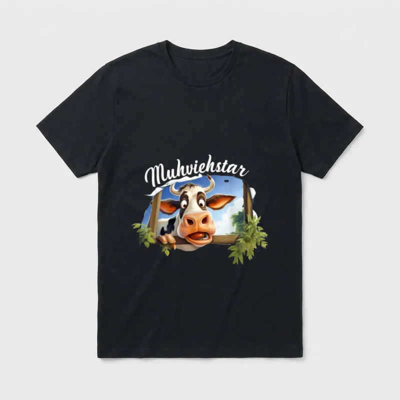 Lustiges Landwirt Bauer Rinder T-Shirt – Klassisches T-Shirt in Schwarz