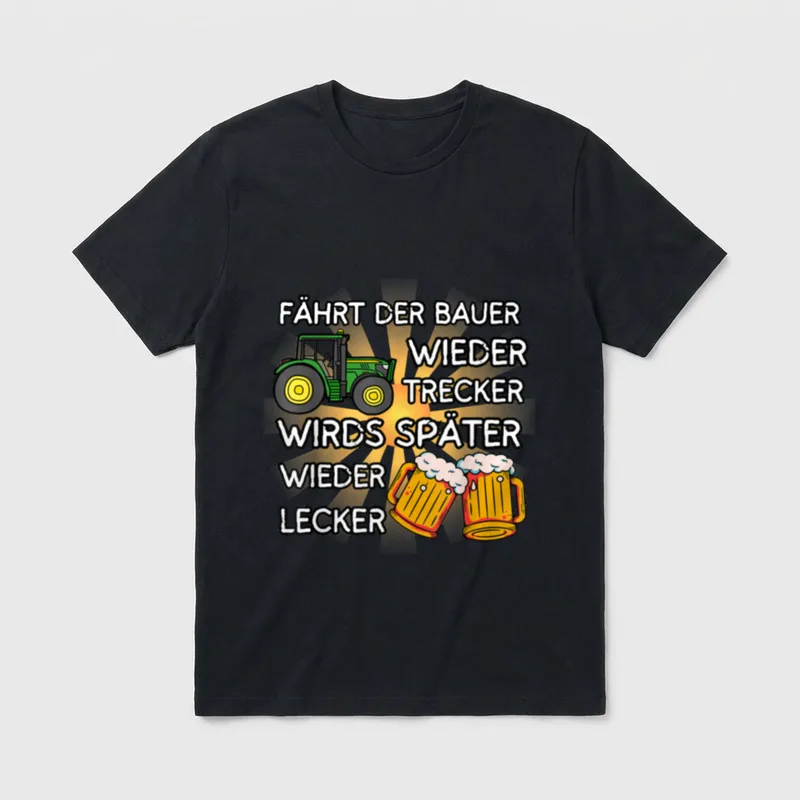 Fahren Bauern wieder Trecker T-Shirt – Klassisches T-Shirt in Schwarz