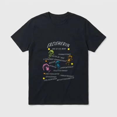 Erzieherin und so viel T-Shirt – Klassisches T-Shirt in Schwarz