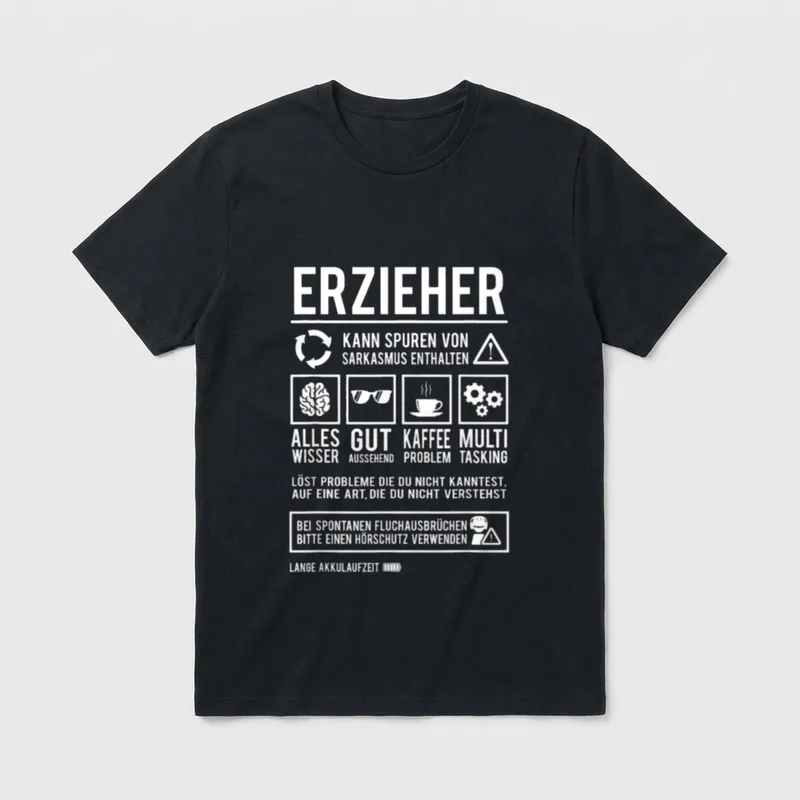 Erzieher Humor Pädagoge Lustiges T-Shirt – Klassisches T-Shirt in Schwarz