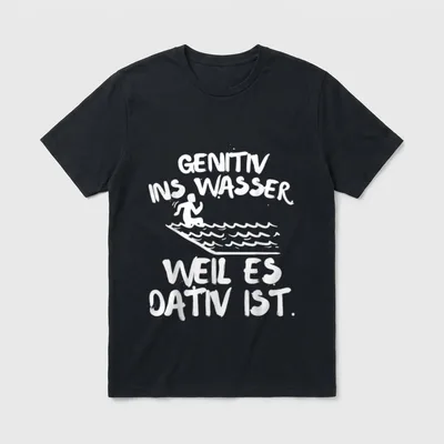 Lustiges Deutsch Lehrer Genitiv T-Shirt – Klassisches T-Shirt in Schwarz