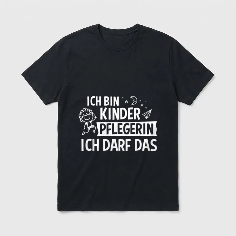 Ich bin Kinderpflegerin Kita Lustiger T-Shirt – Klassisches T-Shirt in Schwarz