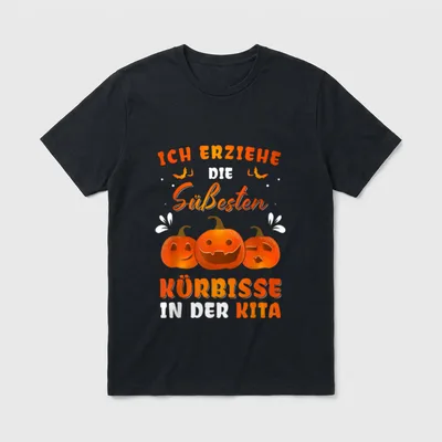 Erzieher Halloween Kürbisse Kita T-Shirt – Klassisches T-Shirt in Schwarz