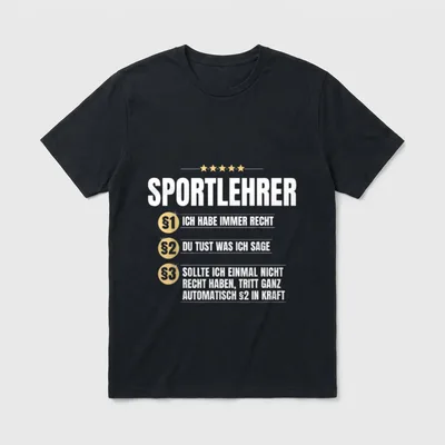 Sportlehrer Geschenk-Idee Lustiges Schul-Sport T-Shirt – Klassisches T-Shirt in Schwarz