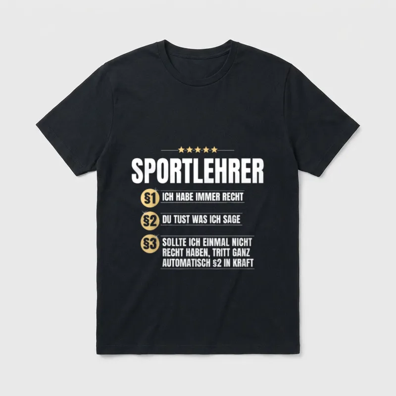 Sportlehrer Geschenk-Idee Lustiges Schul-Sport T-Shirt – Klassisches T-Shirt in Schwarz