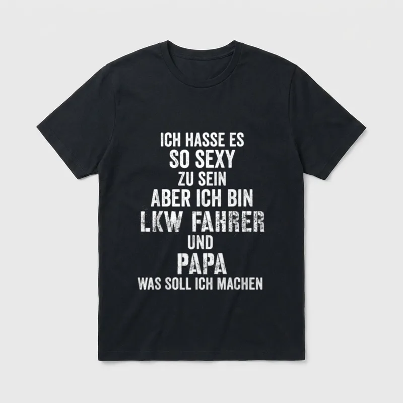 Papa Lkw Fahrer Lustig T-Shirt – Klassisches T-Shirt in Schwarz