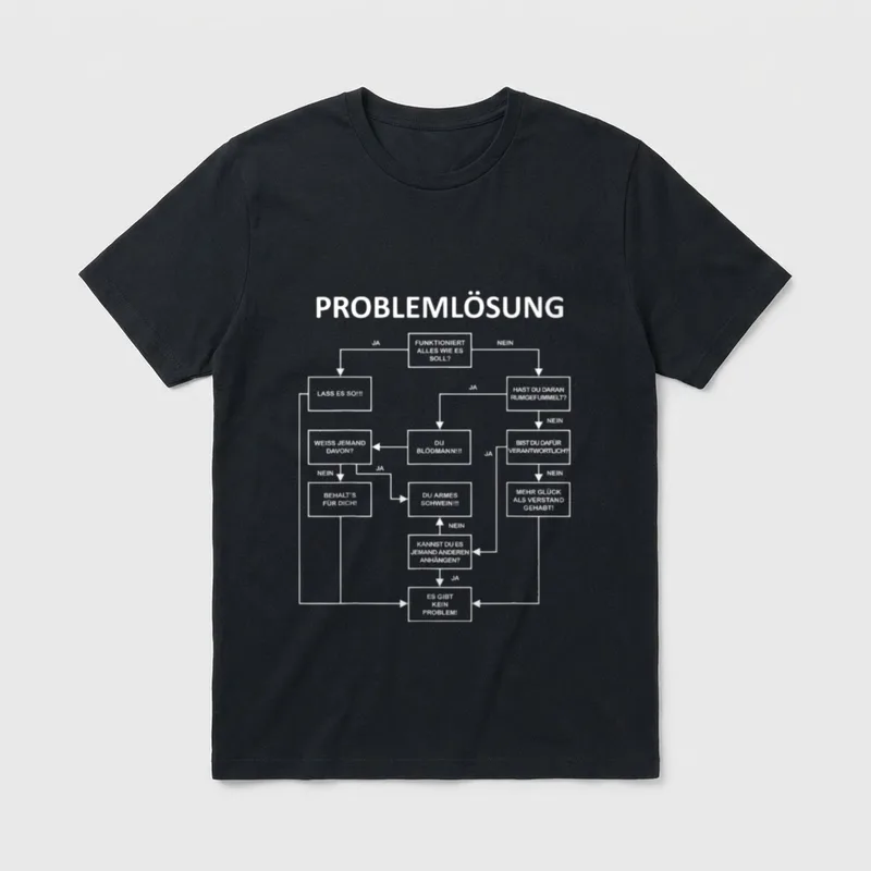 Problemlösung Funshirt für Männer T-Shirt – Klassisches T-Shirt in Schwarz
