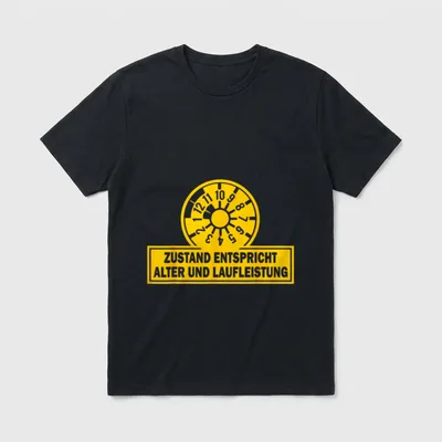 Lustiges Zustand entspricht Alter T-Shirt – Klassisches T-Shirt in Schwarz